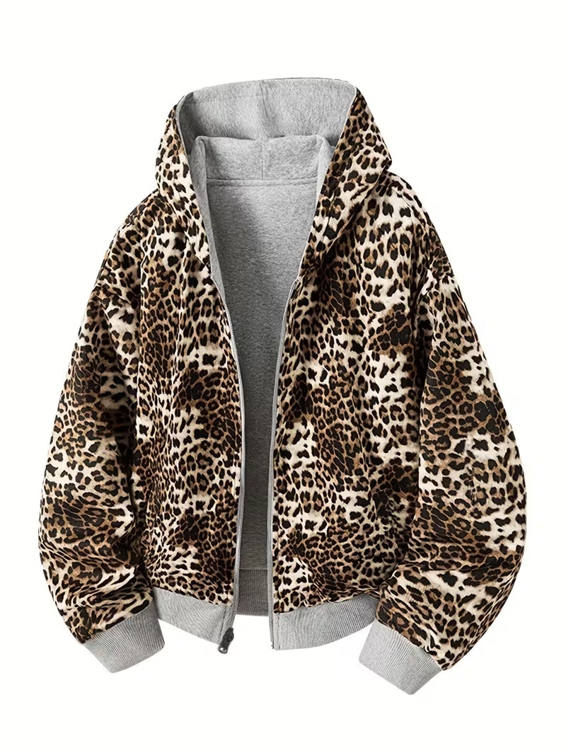 Boxy Panther Zip Up Reversible Hoodie