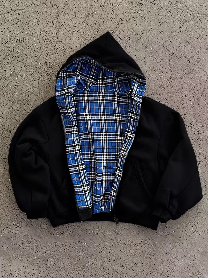 Boxy Reversible Zip-Up Hoodie